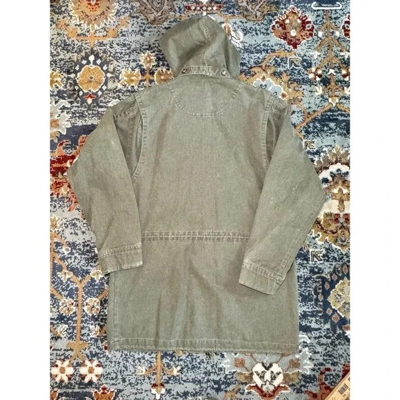 VTG Eddie Bauer Cotton Field Jacket Green Men Medium Chore Barn Utility *see pic - Picture 7 of 11